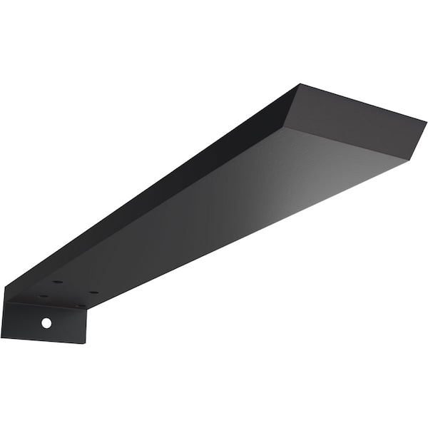 Ekena Millwork Hidden Floating Steel Heavy Duty Bracket w/ Flange, Powder Coated Black 2 1/2"W x 14"D x 1 1/2"H BKTM02X14X01HFPBL - main